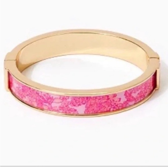 Lilly Pulitzer Photodome Pink GoldTone Bangle Bracelet - Picture 1 of 6